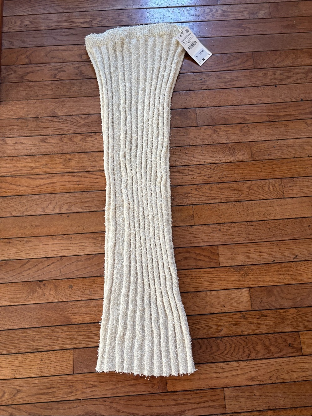 Zara Cream Textured Maxi Skirt